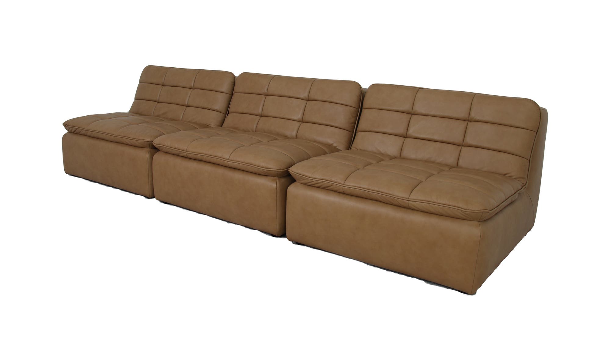 Lino Armless Modular Sofa Tan Leather by Moe's Home Collection - view 7