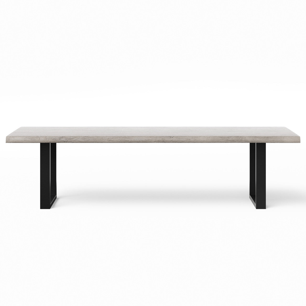 Brooks - Dining Table - U Base - 40" x 116" - Sandblasted Grey Top - Black Base
