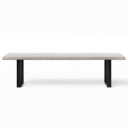 Brooks - Dining Table - U Base - 40" x 116" - Sandblasted Grey Top - Black Base
