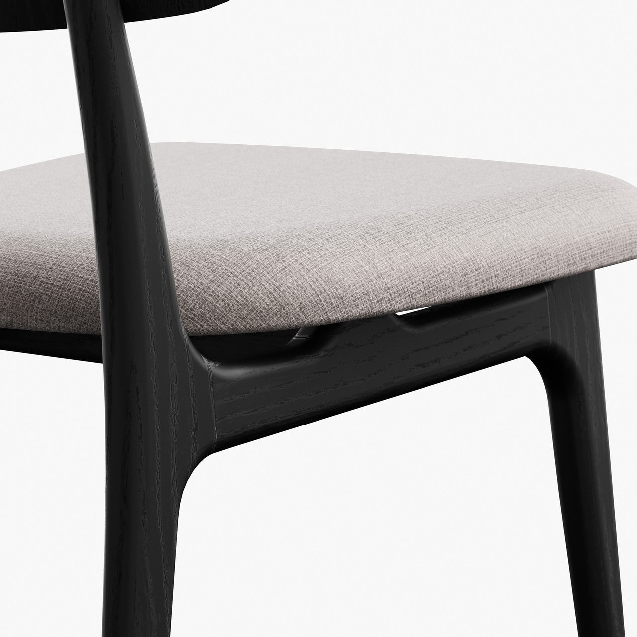 Modern Brazilian - Claudia Side Chair - Harvest Jute Upholstery - Ebano Frame