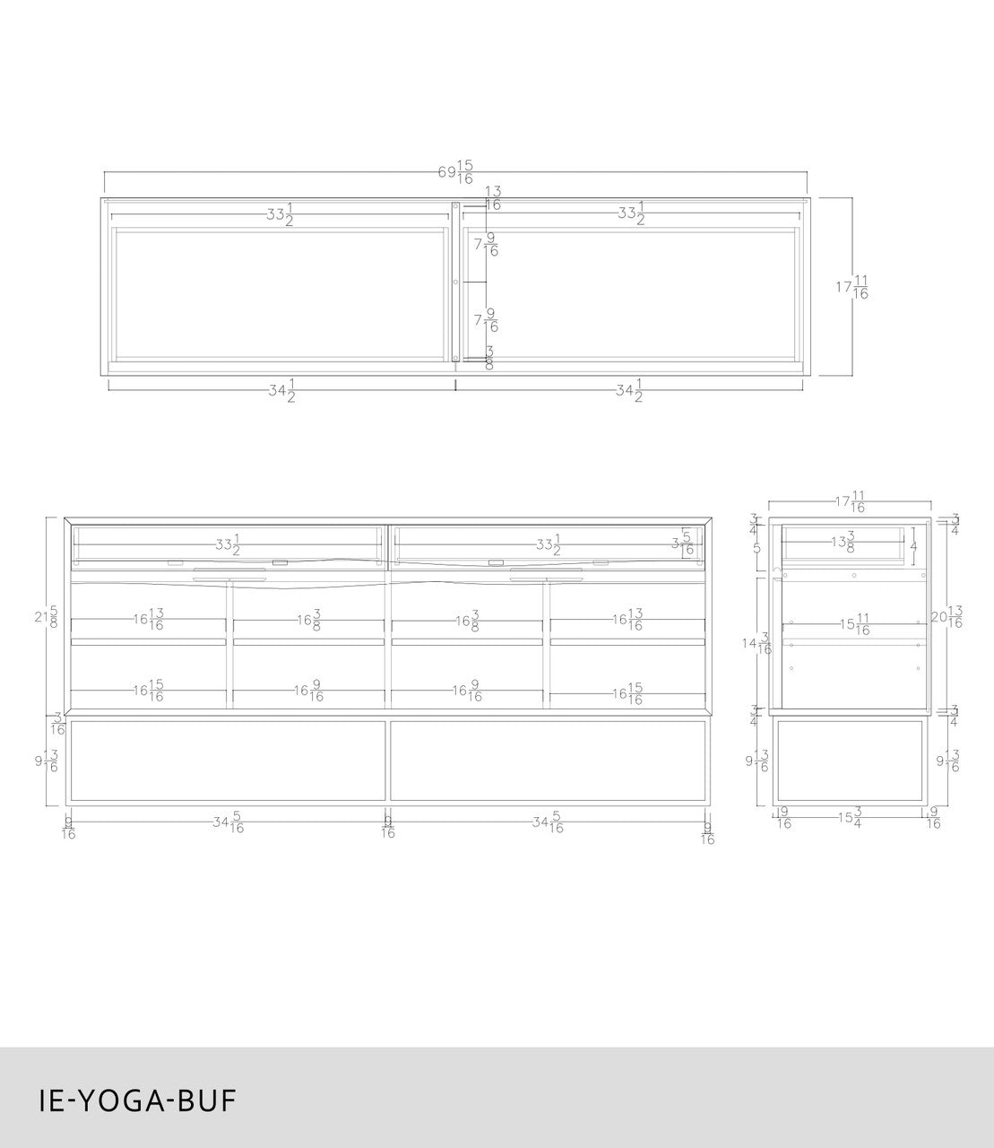 IE Series - Yoga Buffet - Suar - Black Base