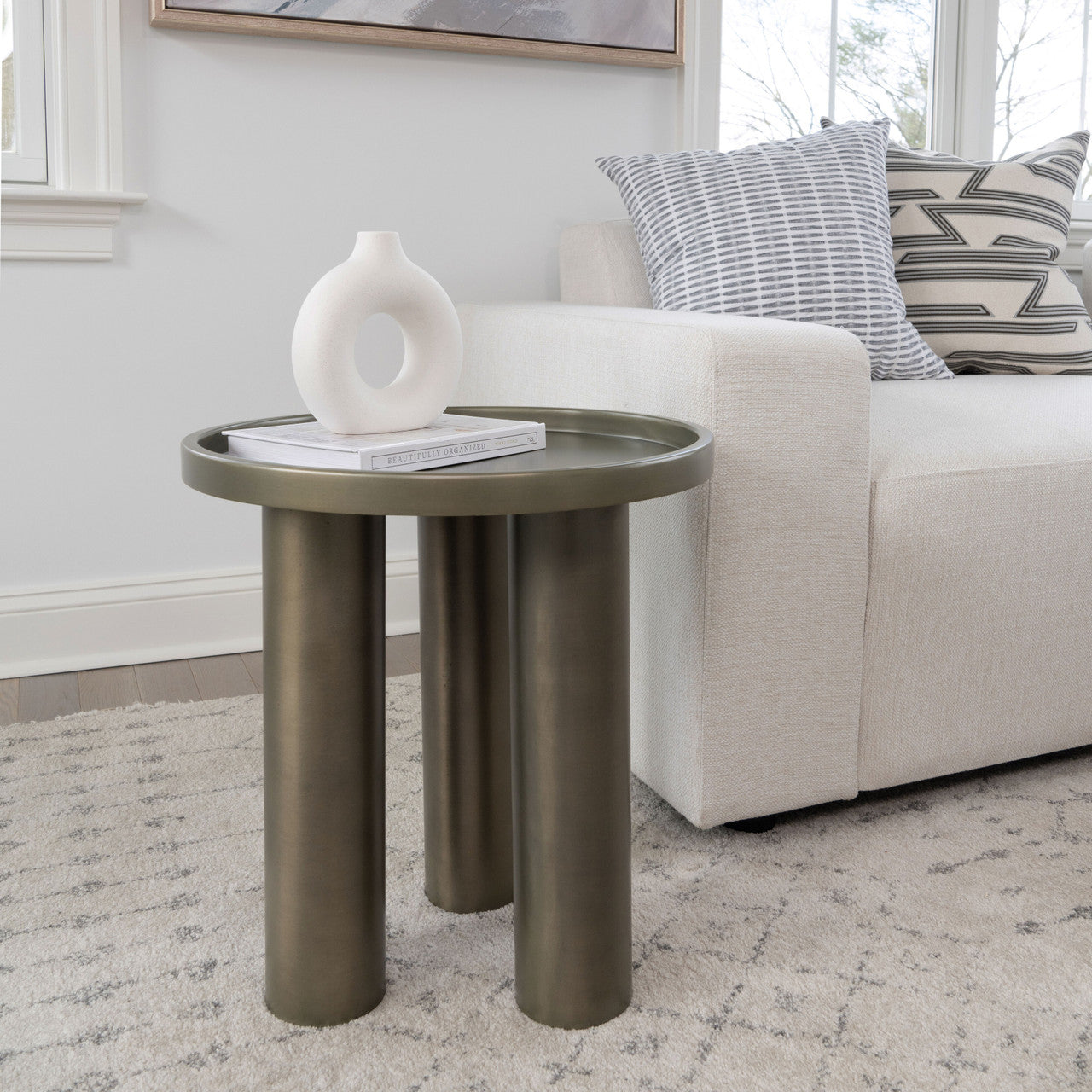 Eclat - Sofia Industrial End Table - Industrial Nickel