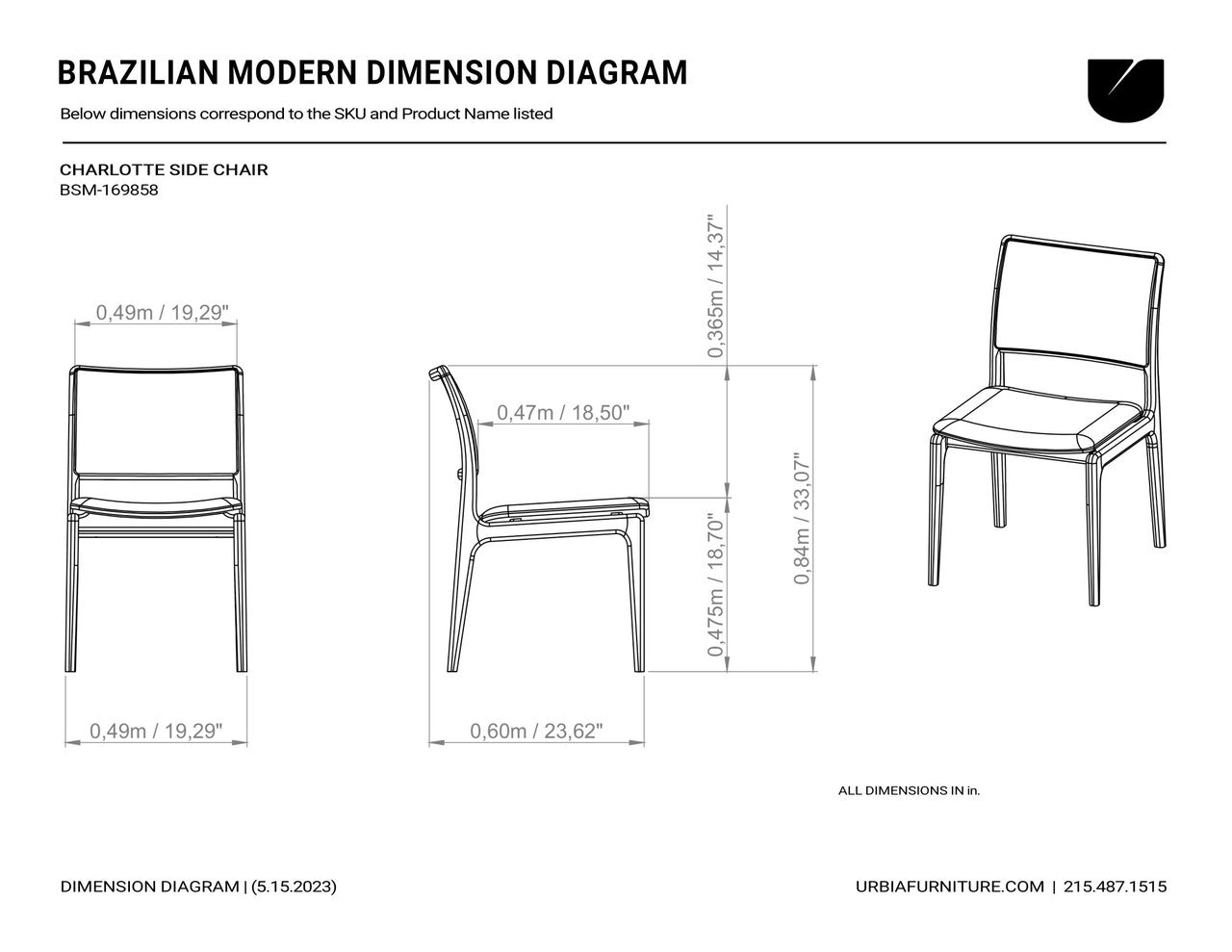 Modern Brazilian - Charlotte - Cane Side Chair - Medley Ivory Seat - Nogal Frame - Nogal Cane Webbing