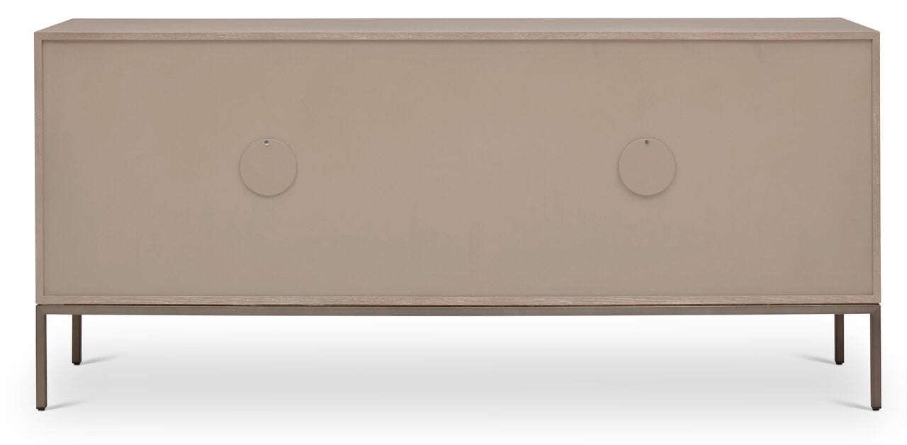 IE Series - Holly Buffet - Taupe Grey - Gun Metal Base