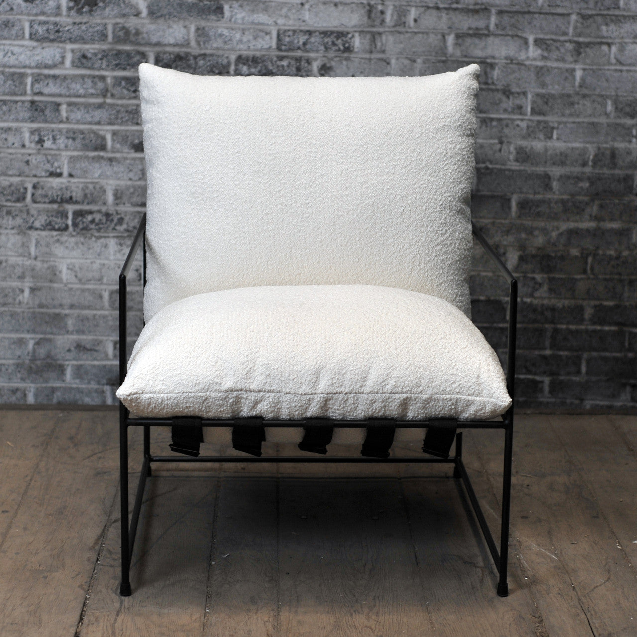 Metro - Trent Accent Chair - White Bouclé Upholstery