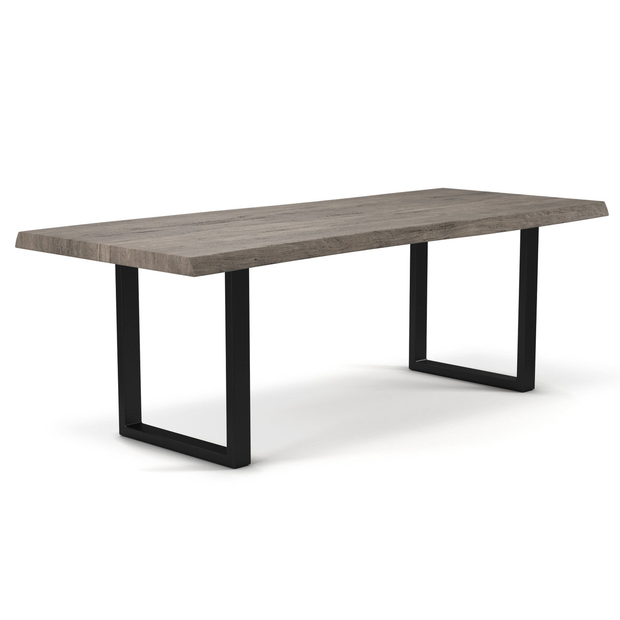 Brooks - Dining Table - U Base - 40" x 92" - Sandblasted Grey Top - Black Base