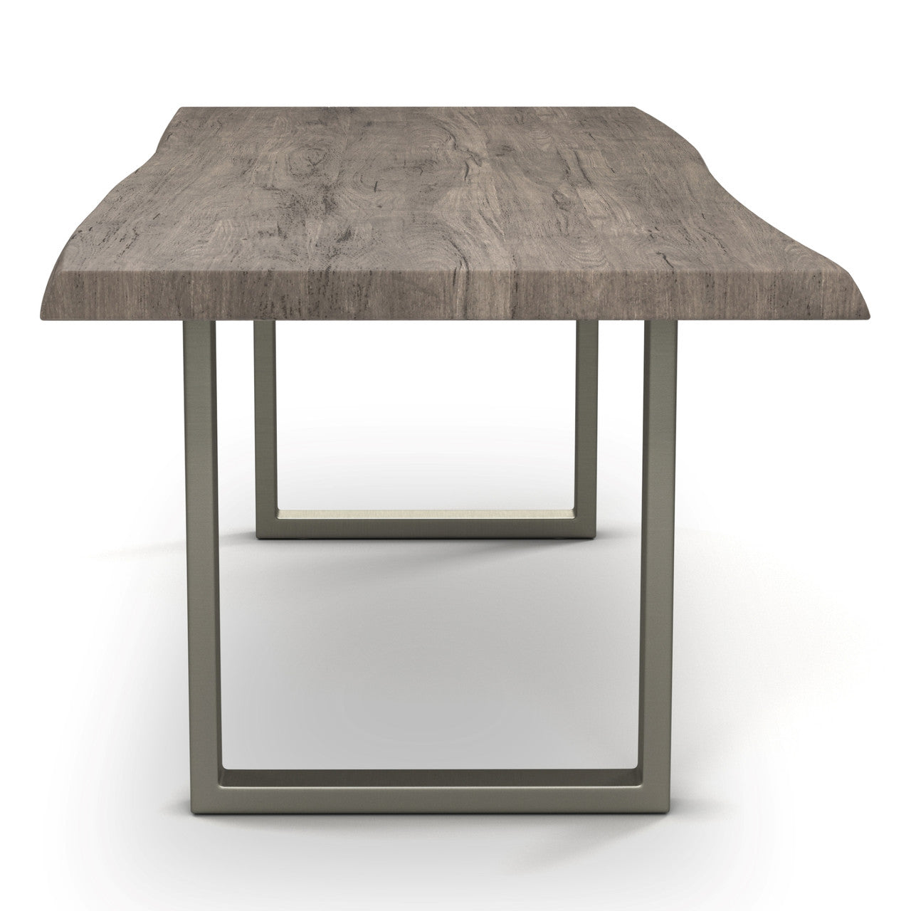 Brooks - Dining Table - U Base - 40" x 116" - Sandblasted Grey Top - Pewter Base