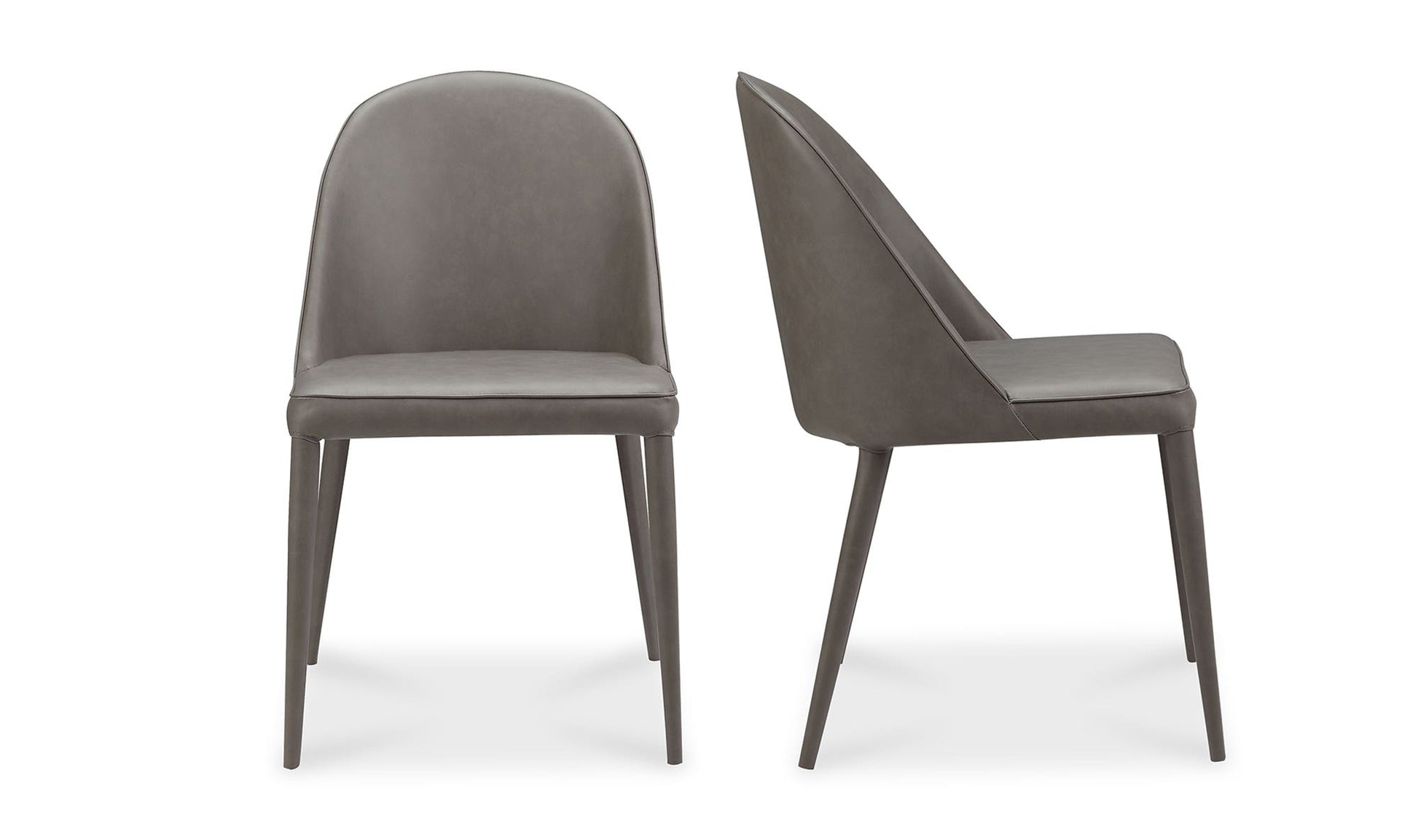 Burton Dining Chair Grey Vegan Leather - Set Of Two by Moe's Home Collection - view 5