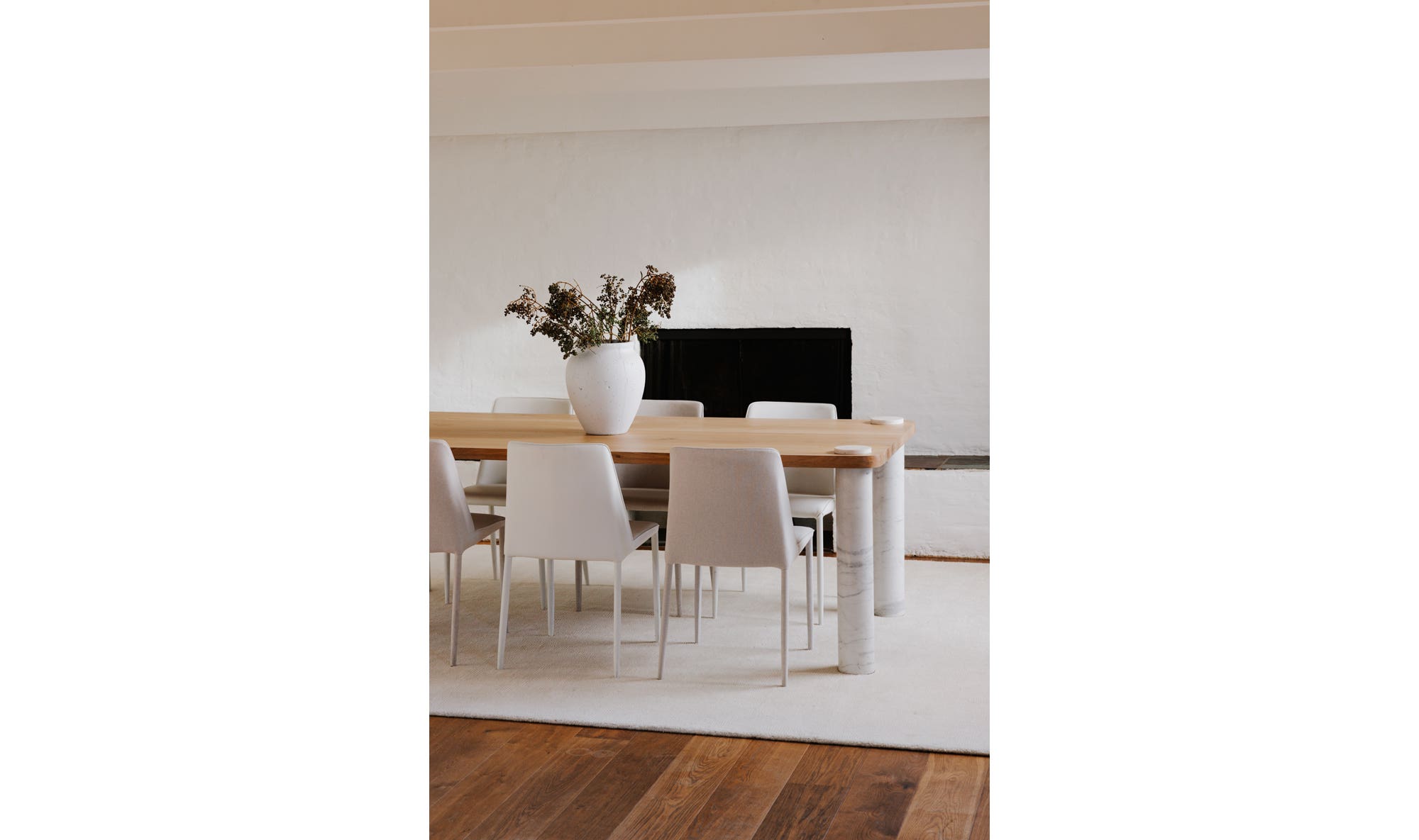 Nora Dining Chair White Vegan Leather - Set Of Two by Moe's Home Collection - view 12