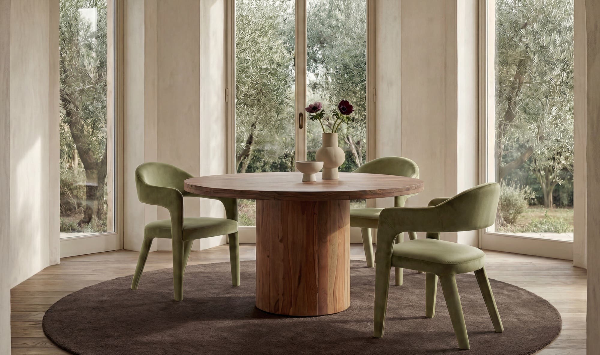 Martens Dining Chair Green Velvet by Moe's Home Collection - view 4
