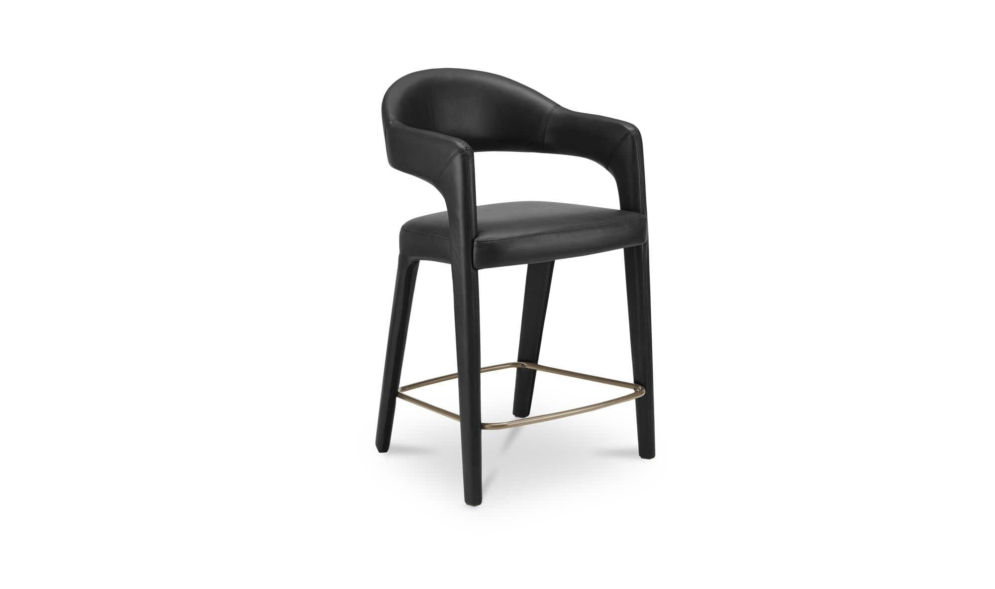Martens Counter Stool Black Leather by Moe's Home Collection - view 6