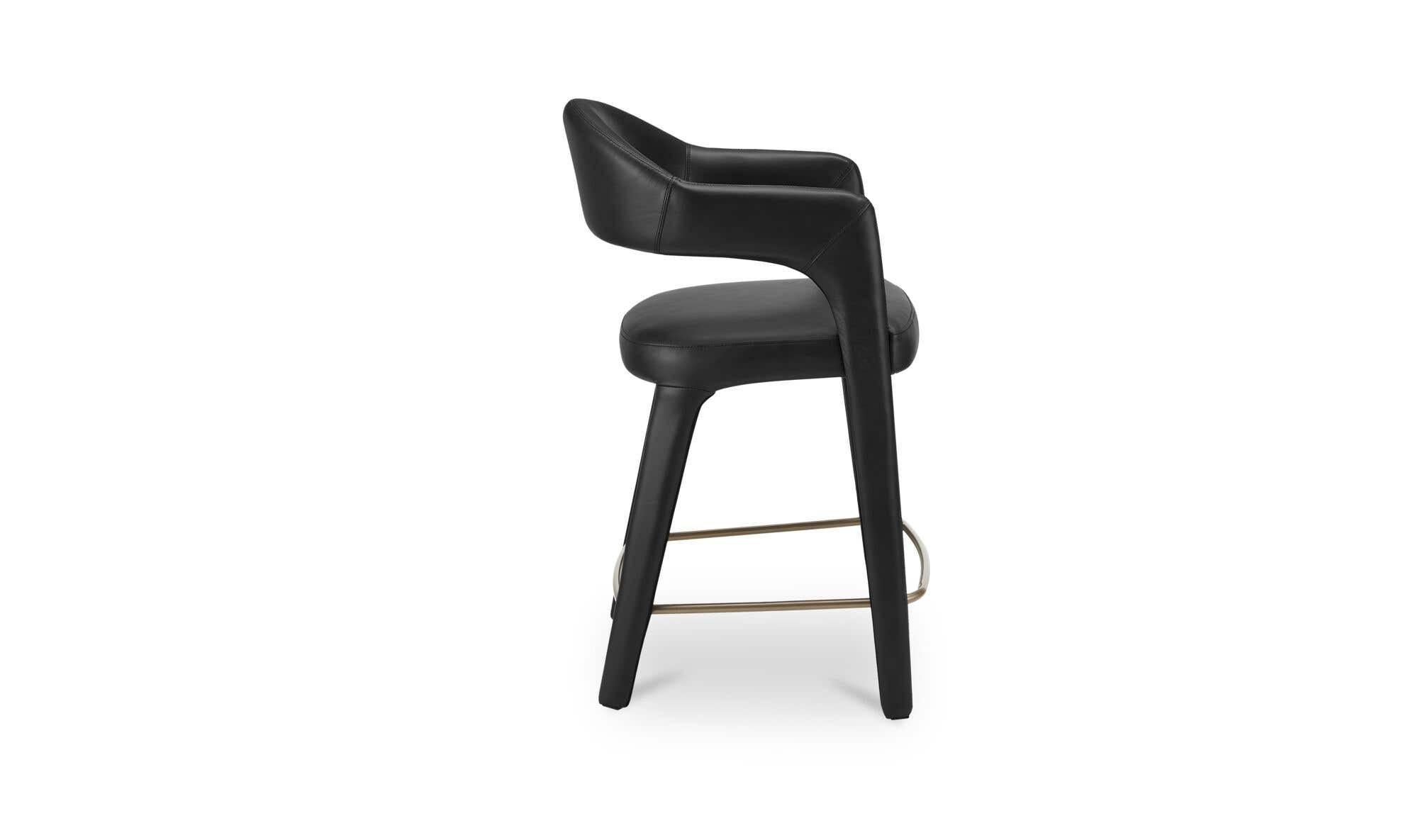 Martens Counter Stool Black Leather by Moe's Home Collection - view 7
