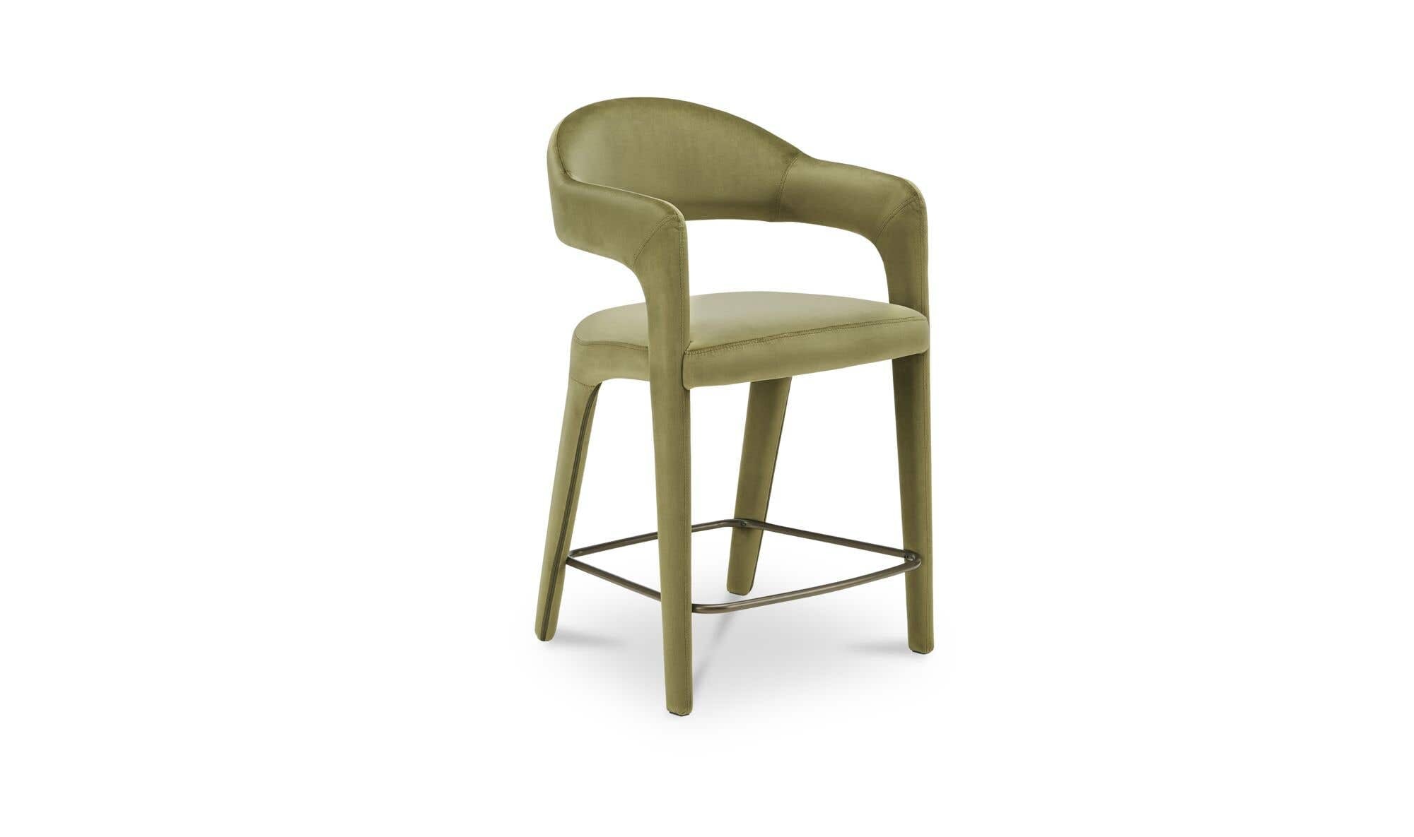 Martens Counter Stool Green Velvet by Moe's Home Collection - view 6