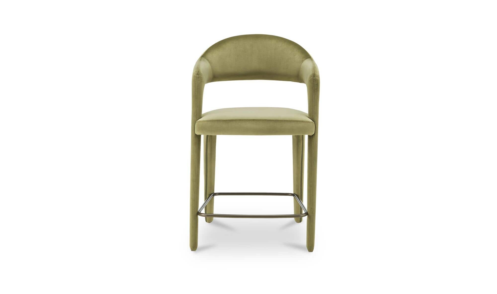 Martens Counter Stool Green Velvet by Moe's Home Collection - view 4