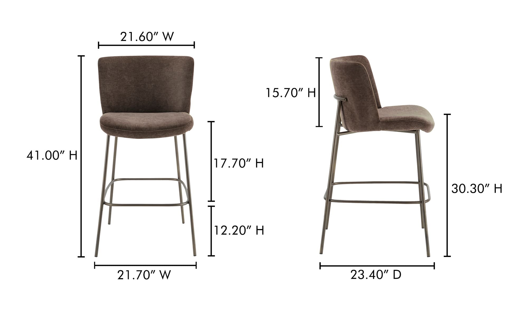 Early Bar Stool Dark Brown by Moe's Home Collection - view 11