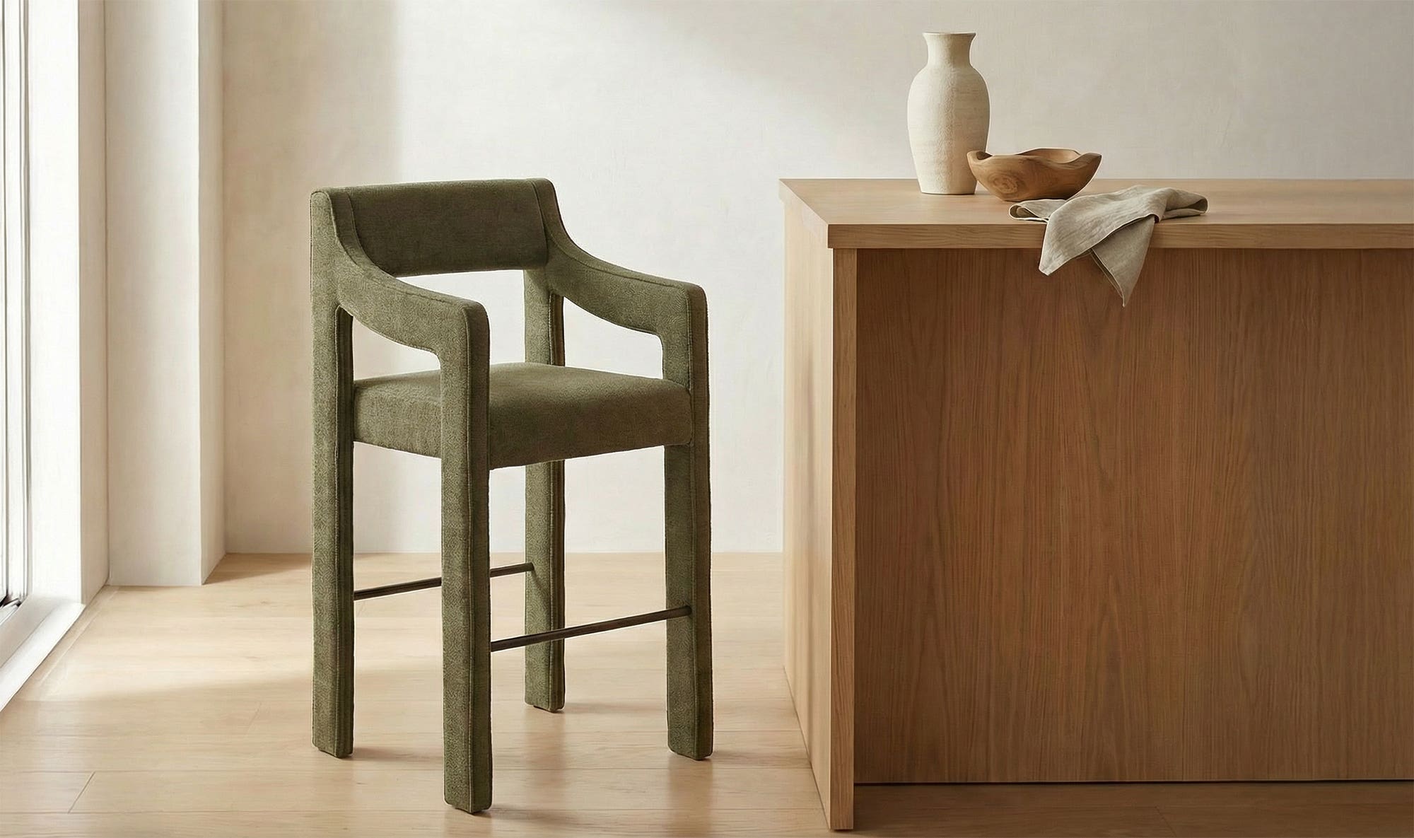 Elise Counter Stool Cedar Green by Moe's Home Collection - view 5