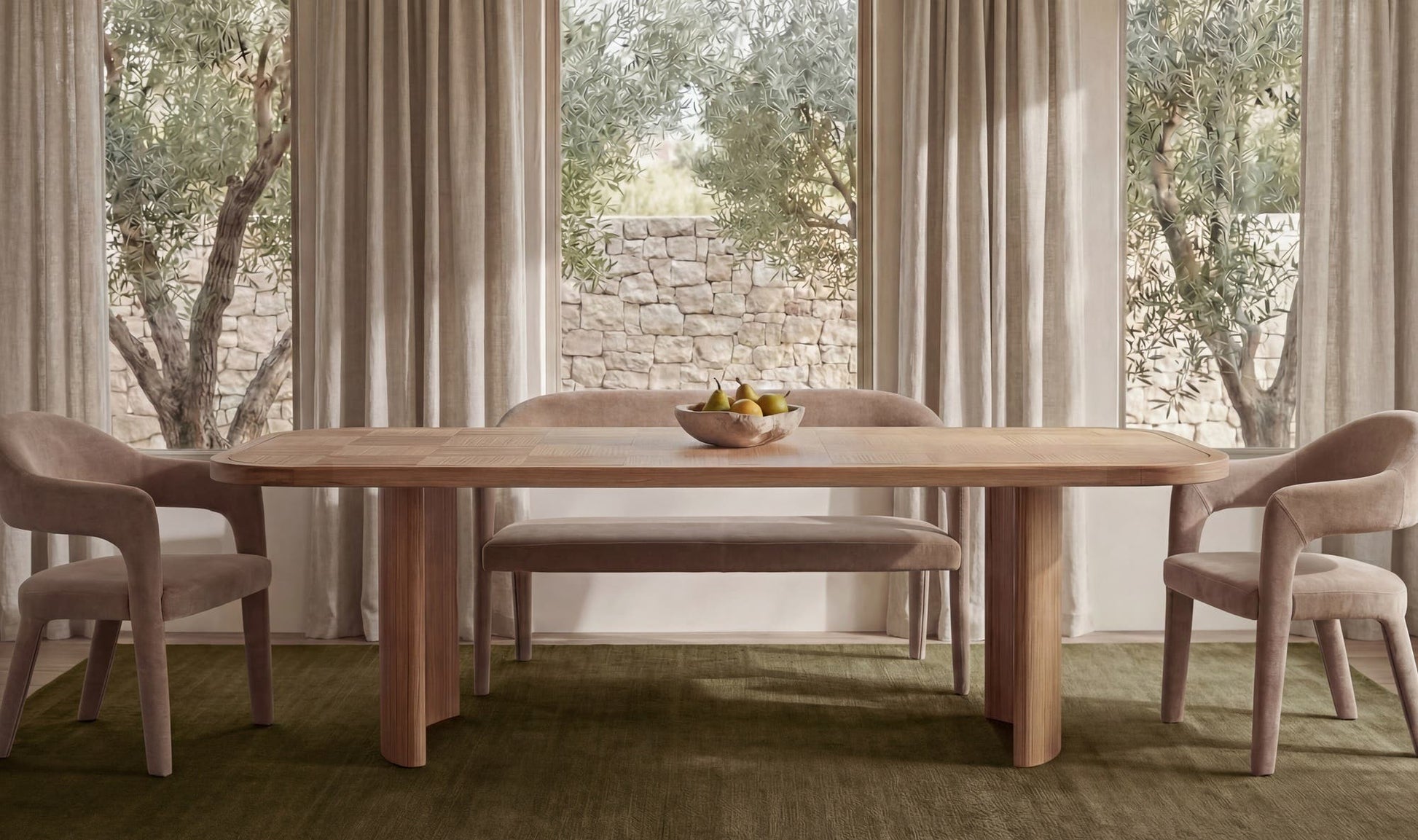 Martens Dining Bench Camel by Moe's Home Collection - view 4