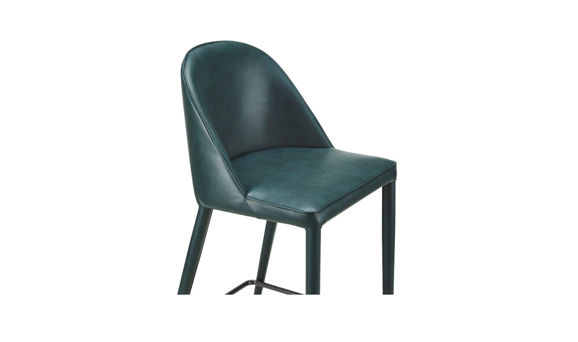 Burton Counter Stool Dark Teal Vegan Leather by Moe's Home Collection - view 9
