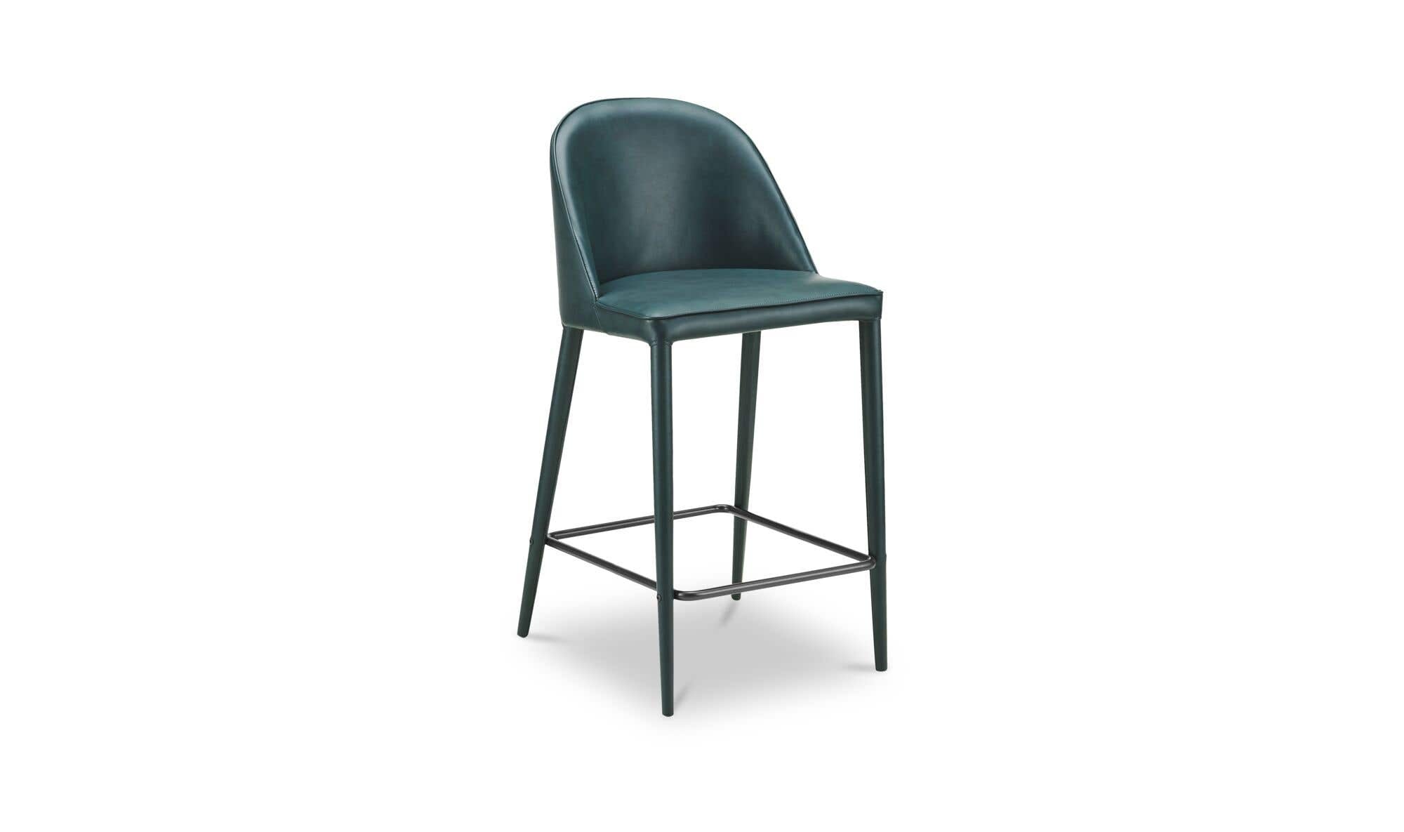 Burton Counter Stool Dark Teal Vegan Leather by Moe's Home Collection - view 6