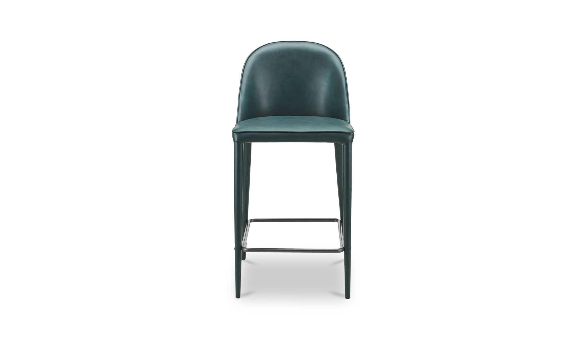 Burton Counter Stool Dark Teal Vegan Leather by Moe's Home Collection - view 4