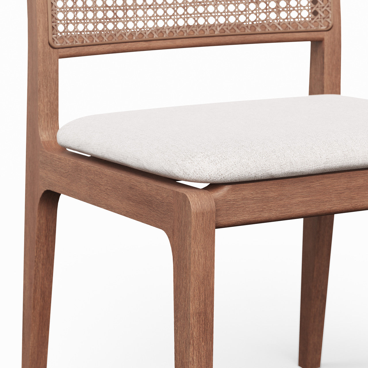 Modern Brazilian - Larissa Side Chair - Harvest Natural Upholstery - Nogal Frame
