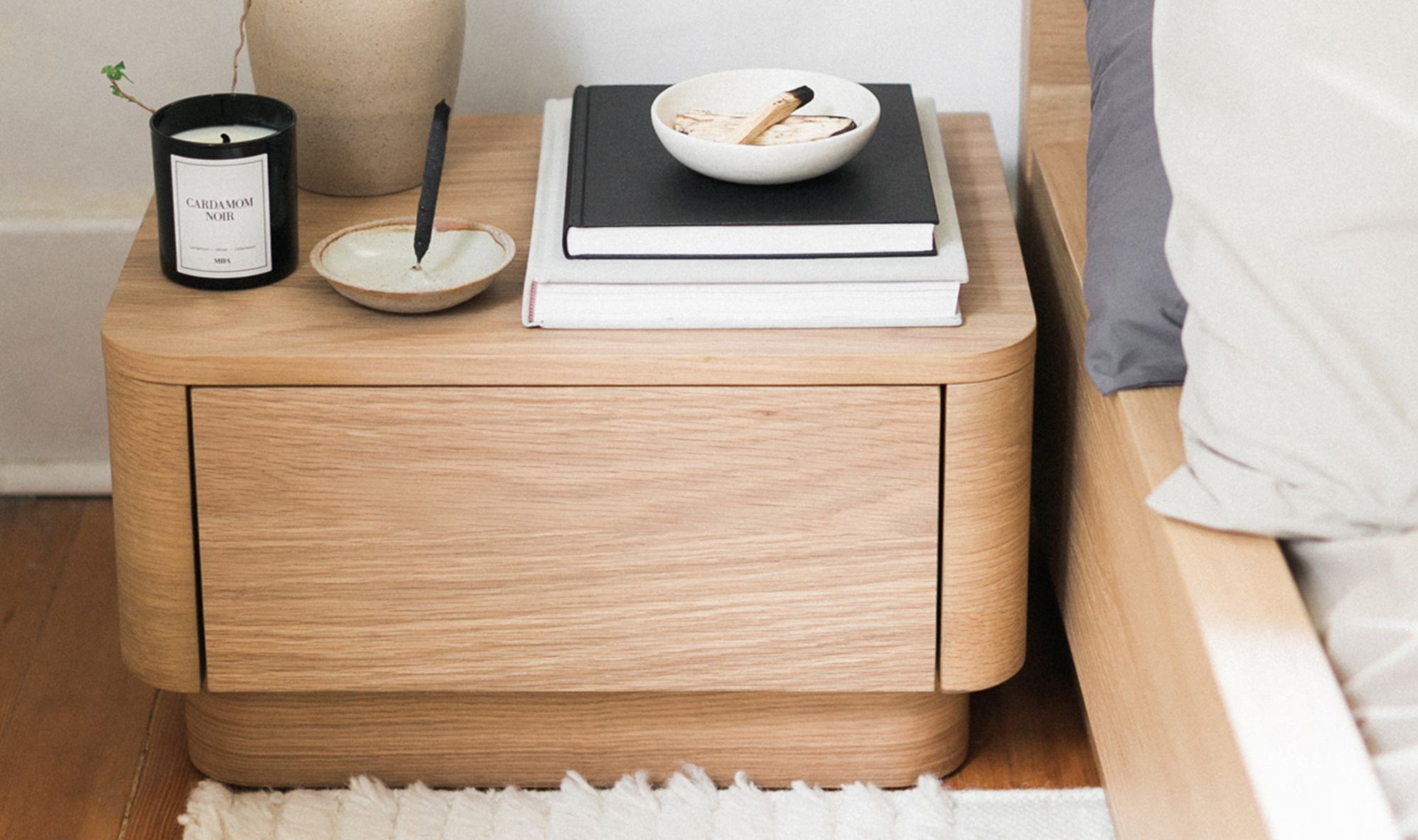 Round Off Small Nightstand Light Oak Brown by Moe's Home Collection - view 11