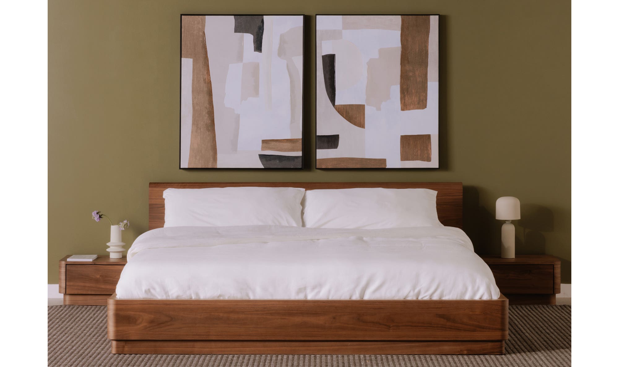 Round Off Queen Bed Walnut Brown by Moe's Home Collection - view 6