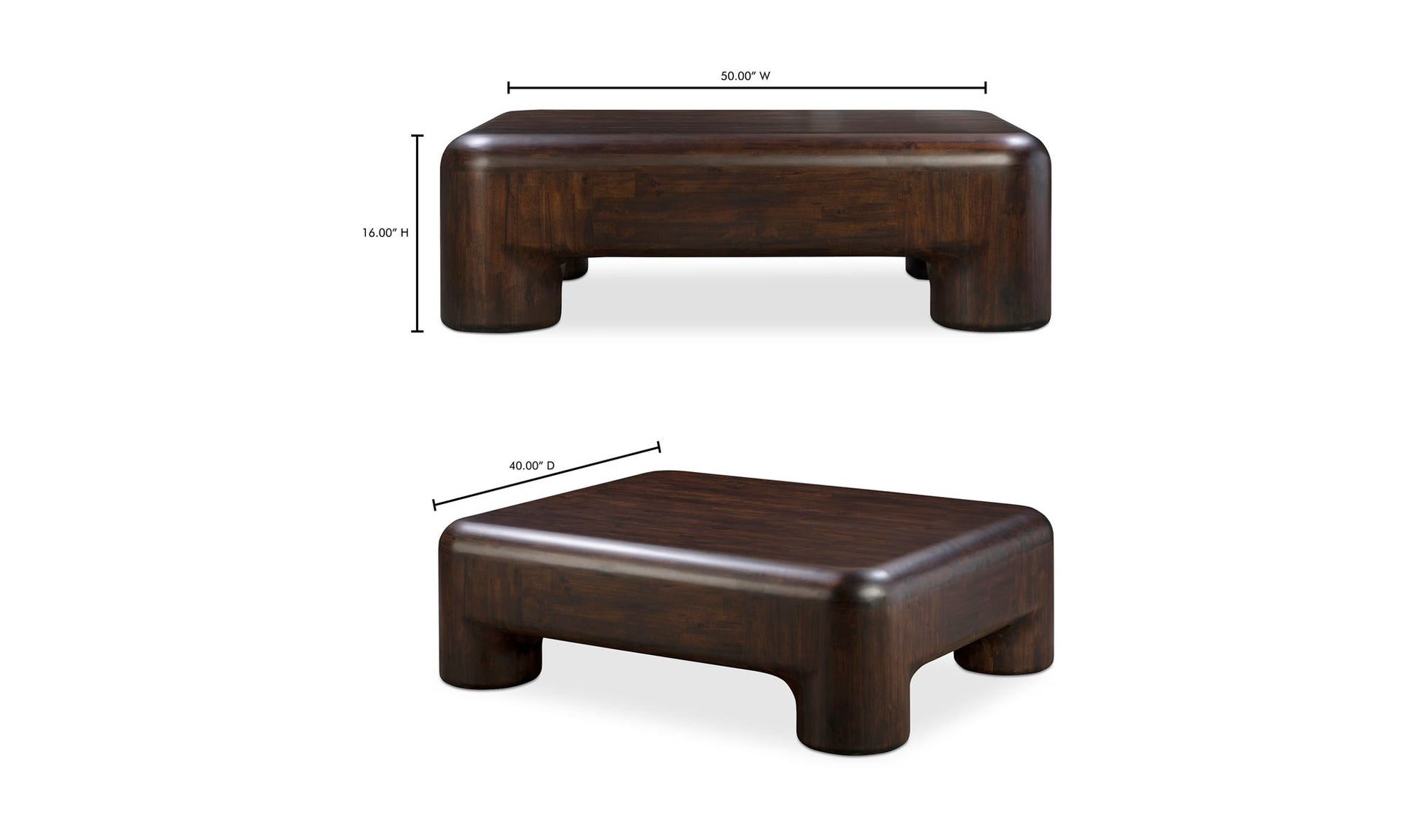 Rowan Coffee Table Dark Brown by Moe's Home Collection - view 14