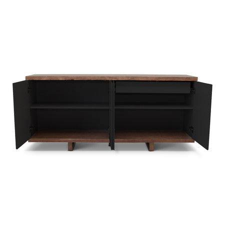 Modern Brazilian Copany Buffet Nogal Frame - Off White Doors
