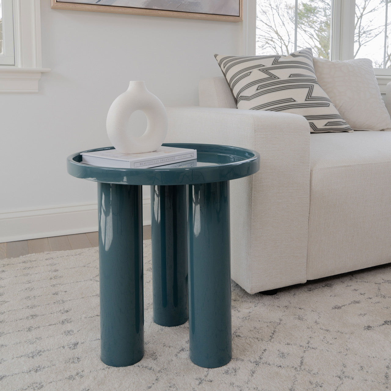 Eclat - Sofia Enamel End Table - Aegean Teal