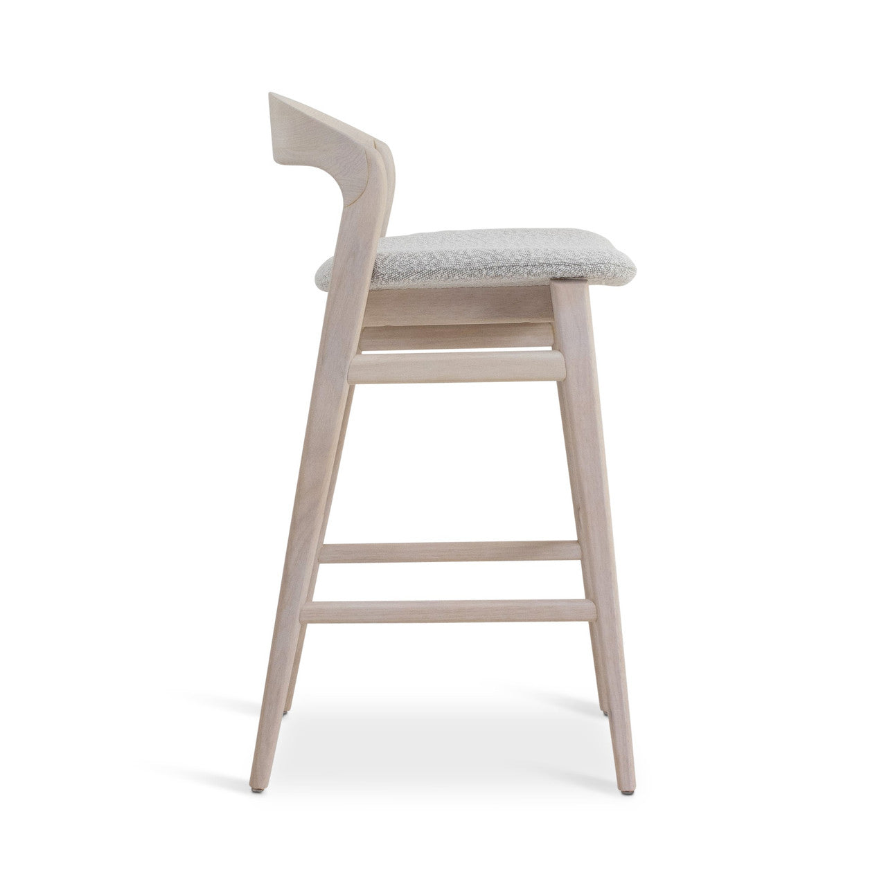 Modern Brazilian - Velma - Bar Stool - Bouclé Crafted Glaze Seat - Nevoa Frame