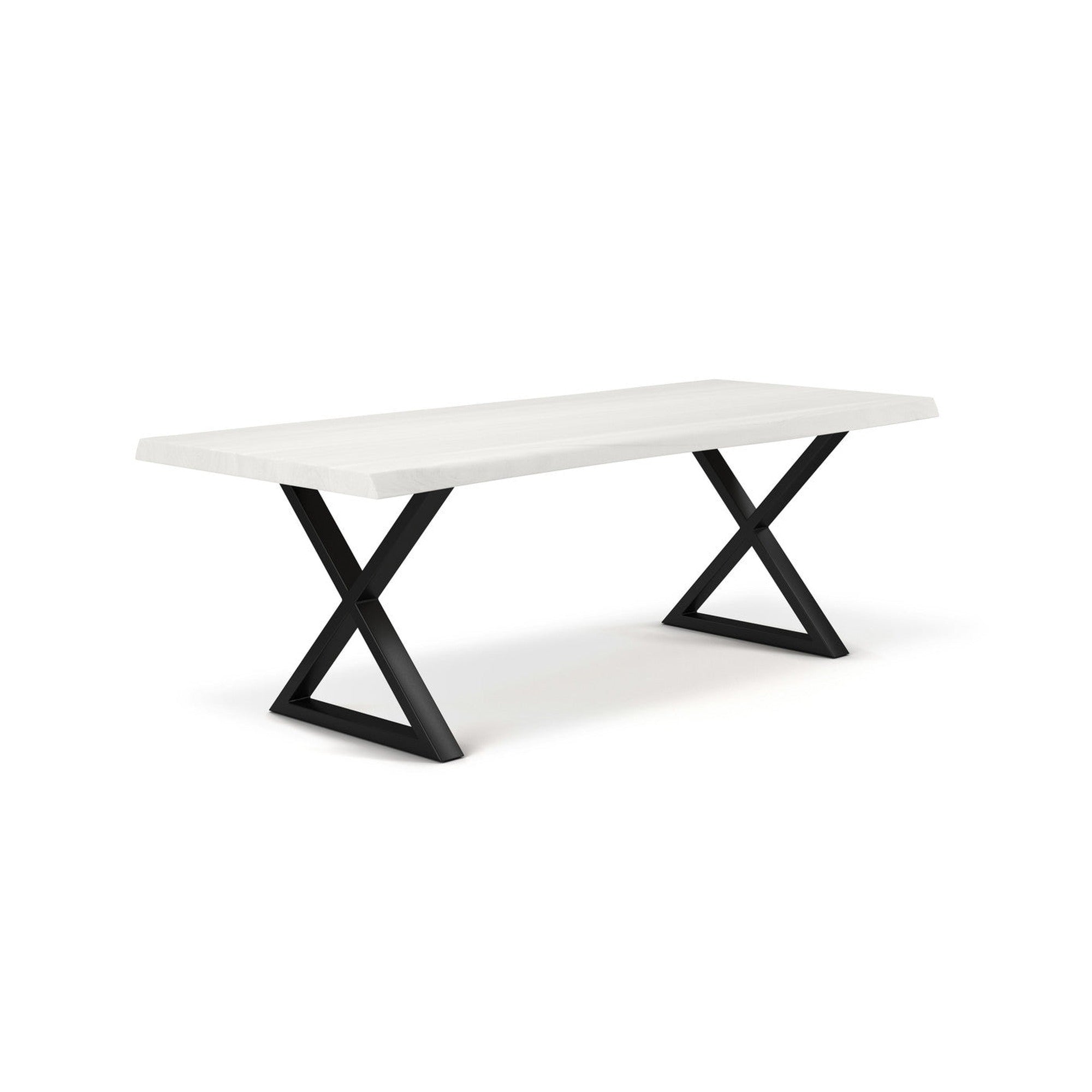 Brooks - Dining Table - X Base - 40" x 79" - White Wash Top - Black Base