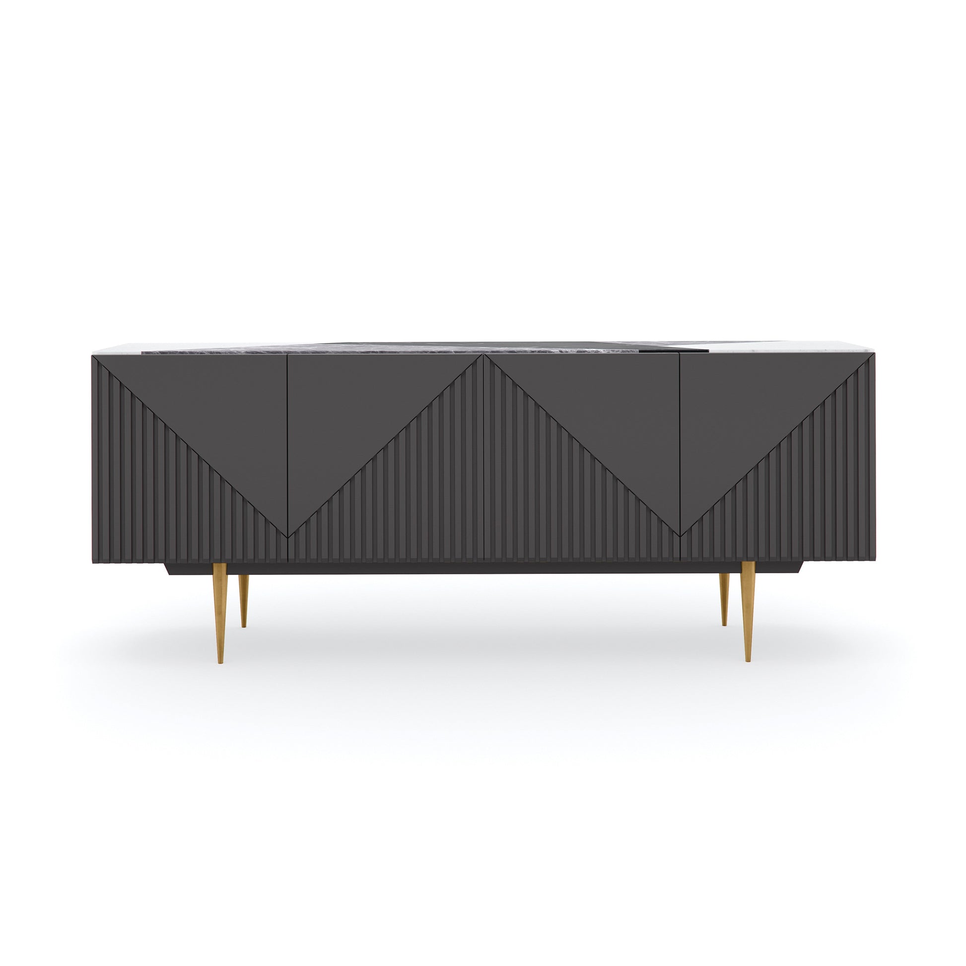 Over the Edge Champagne Gold Sideboard 80" by Caracole
