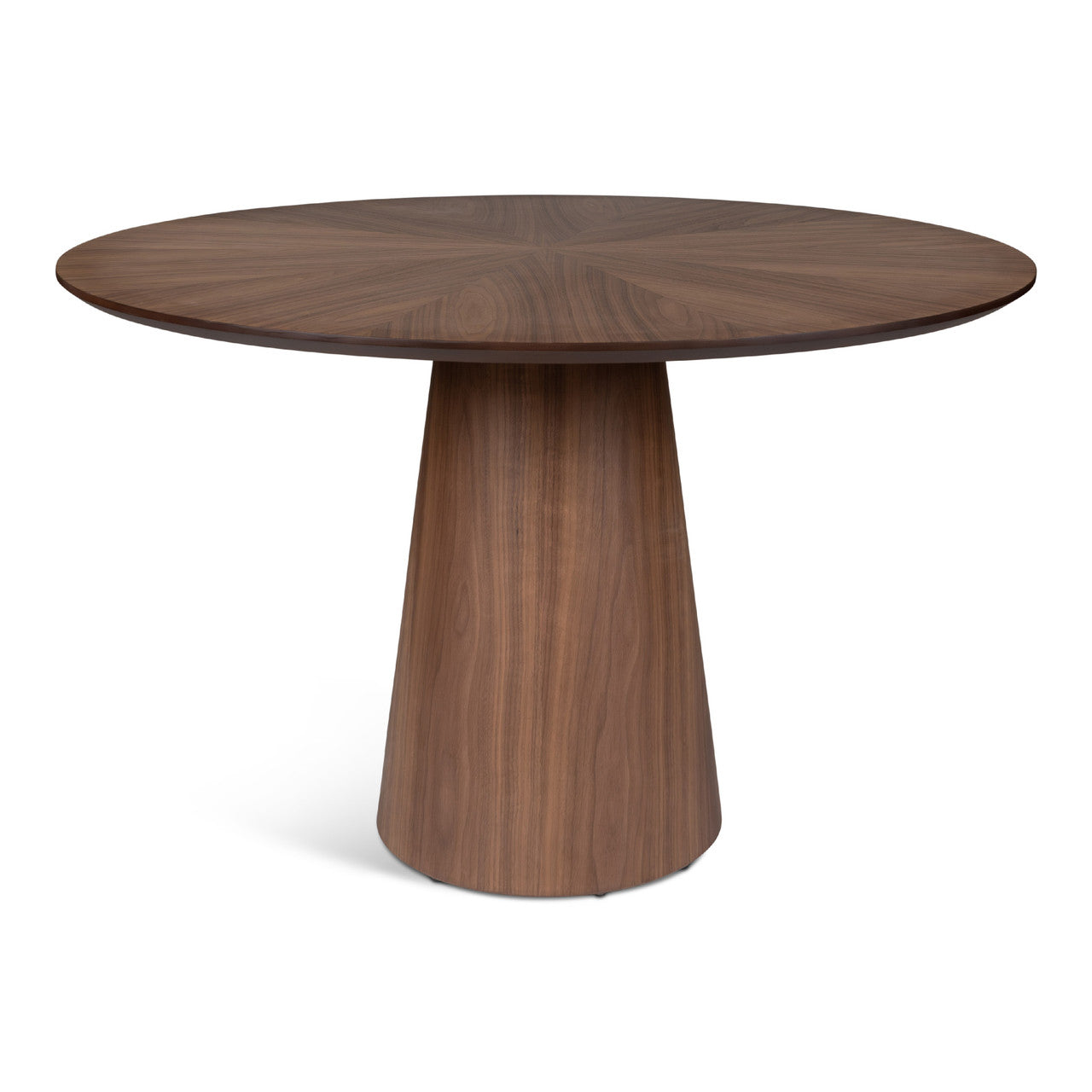 Modern Brazilian - Mona - Wooden Top Round Dining Table - Nogueira