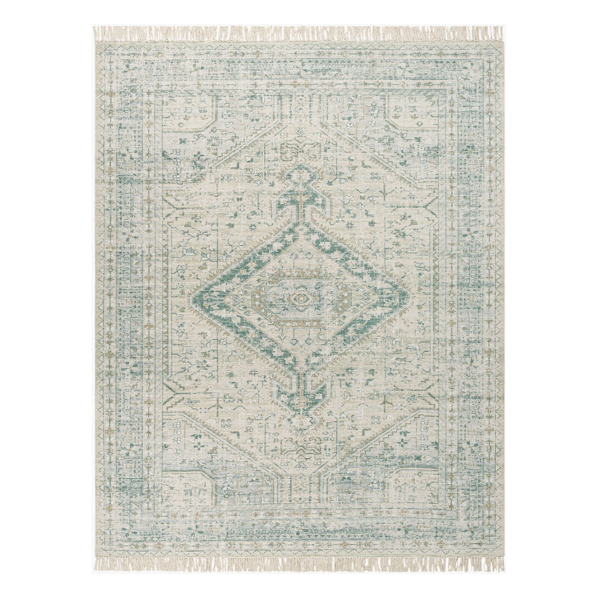 Zainab Dark Green/White Handmade Rug ZAI-2303 - 2' x 3'