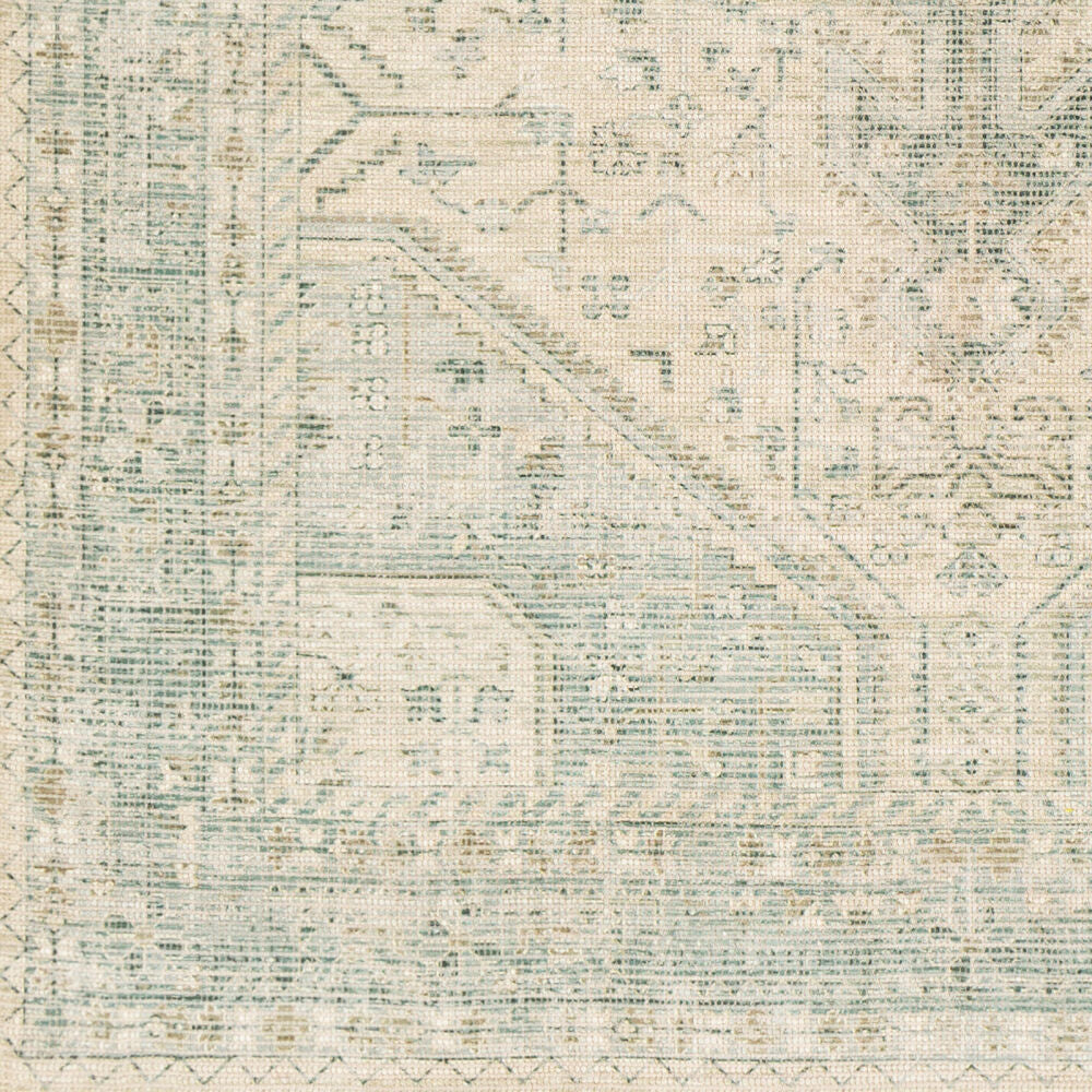 Zainab Dark Green/White Handmade Rug ZAI-2303 - swatch