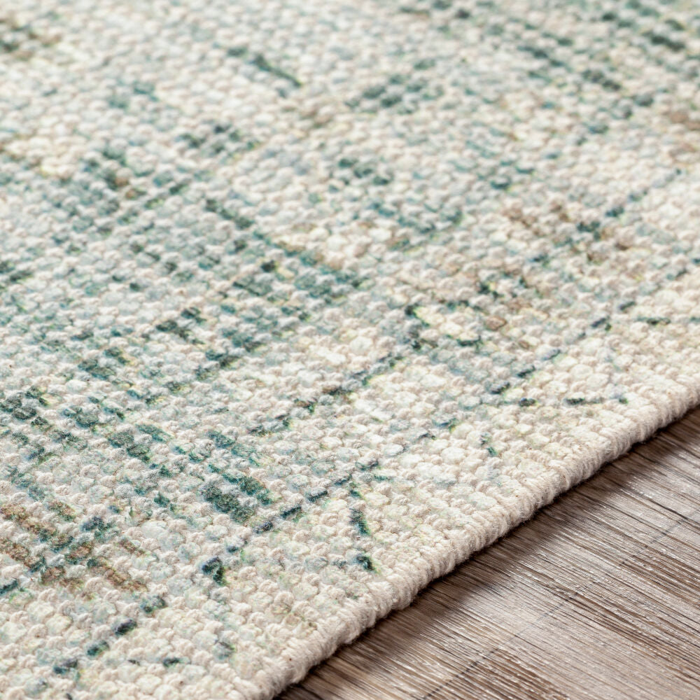 Zainab Dark Green/White Handmade Rug ZAI-2303 - texture