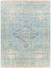Zainab Aqua/White Handmade Rug - 2' x 3'