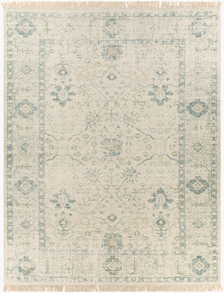 Zainab Dark Green/White Handmade Rug ZAI-2308 - 2' x 3'