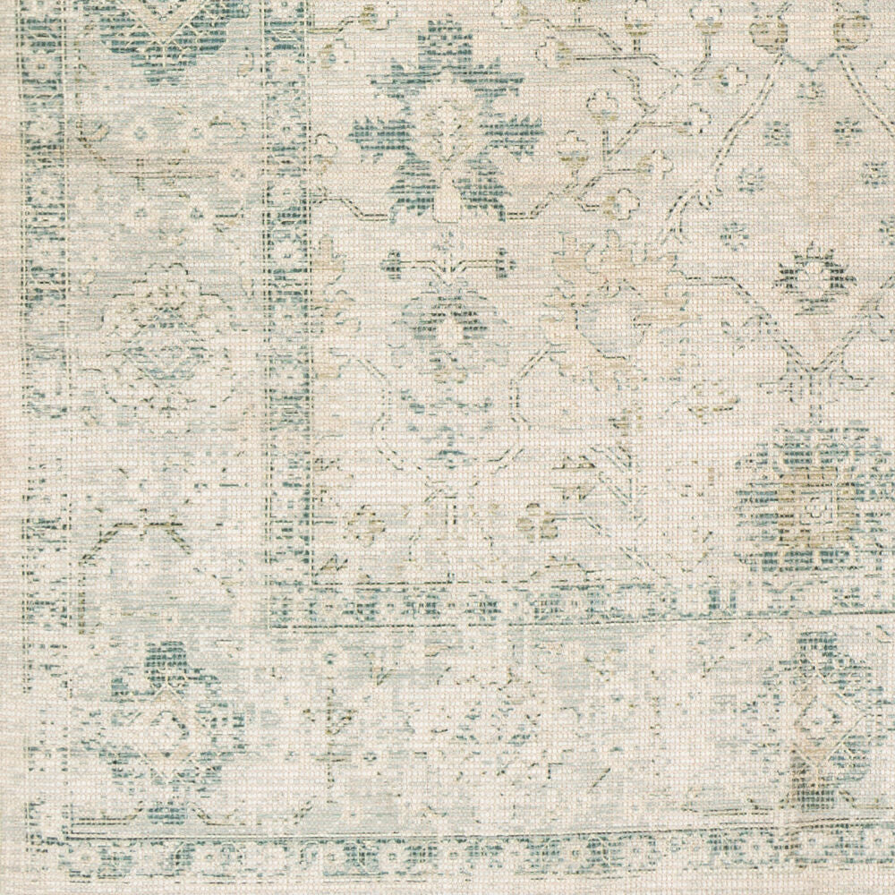 Zainab Dark Green/White Handmade Rug ZAI-2308 - swatch
