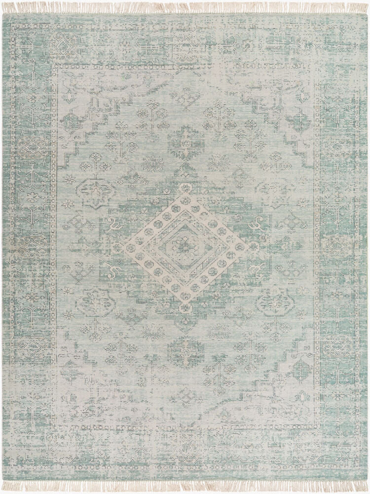 Zainab Dark Green/White Handmade Rug ZAI-2311 - 2' x 3'