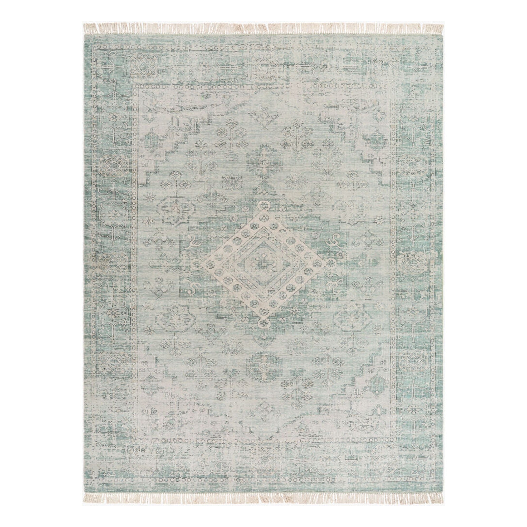 Zainab Dark Green/White Handmade Rug ZAI-2311 - 2' x 3'