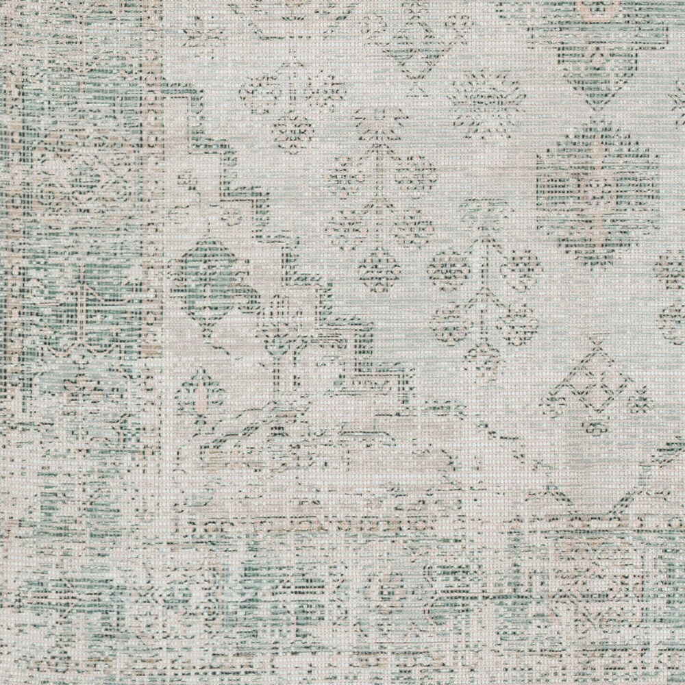 Zainab Dark Green/White Handmade Rug ZAI-2311 - swatch