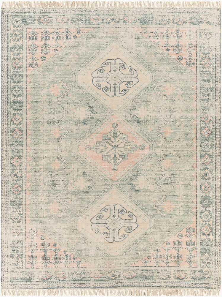 Zainab Dark Green/White Handmade Rug ZAI-2316 - 2' x 3'