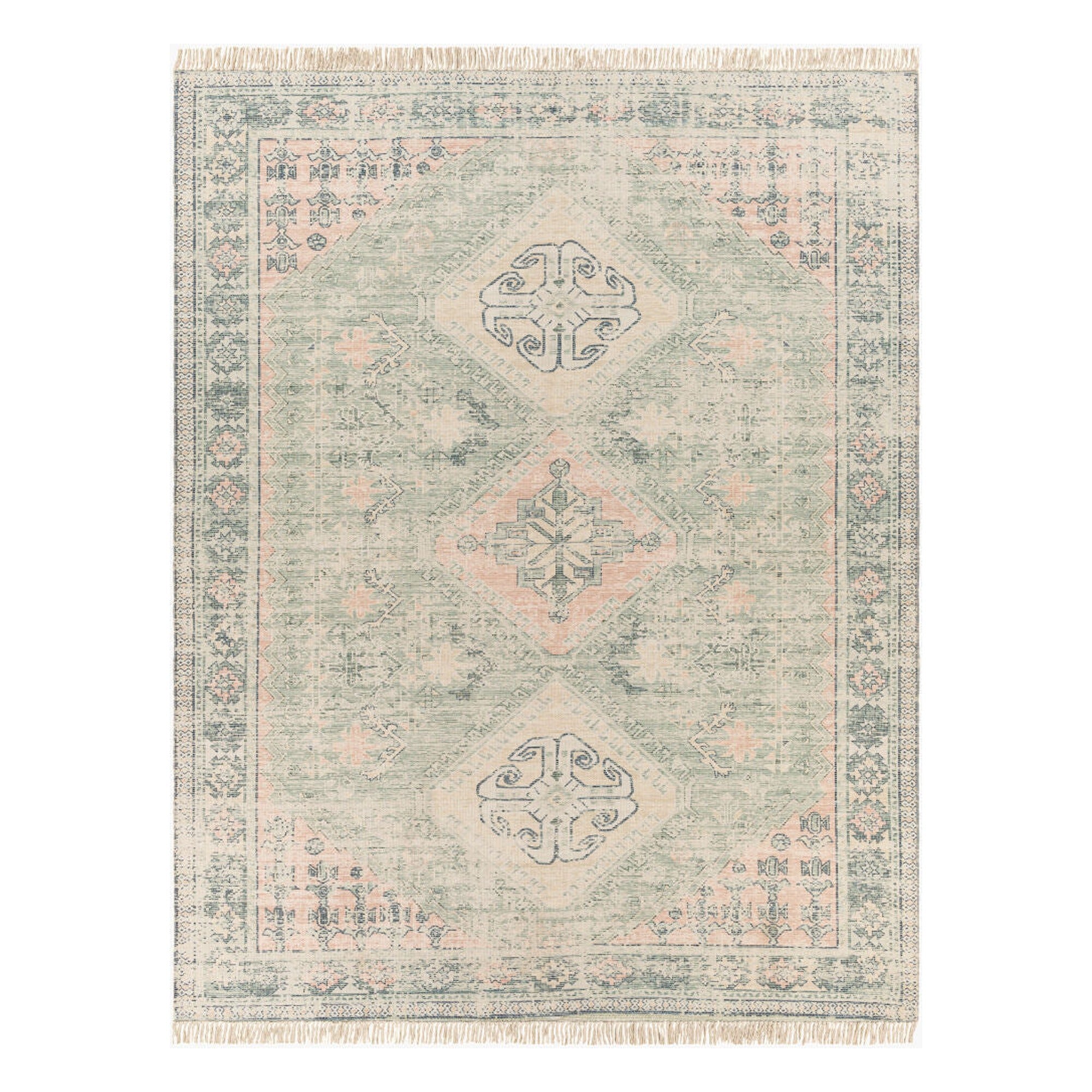 Zainab Dark Green/White Handmade Rug ZAI-2316 - 2' x 3'