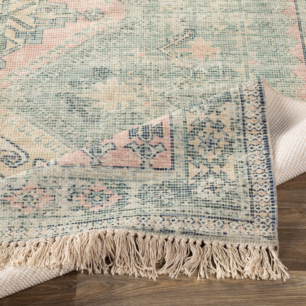 Zainab Dark Green/White Handmade Rug ZAI-2316 - fold