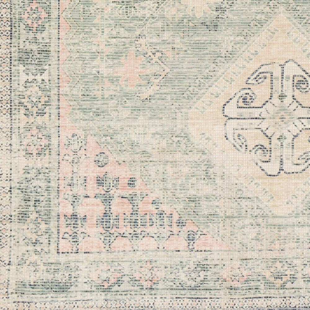 Zainab Dark Green/White Handmade Rug ZAI-2316 - swatch