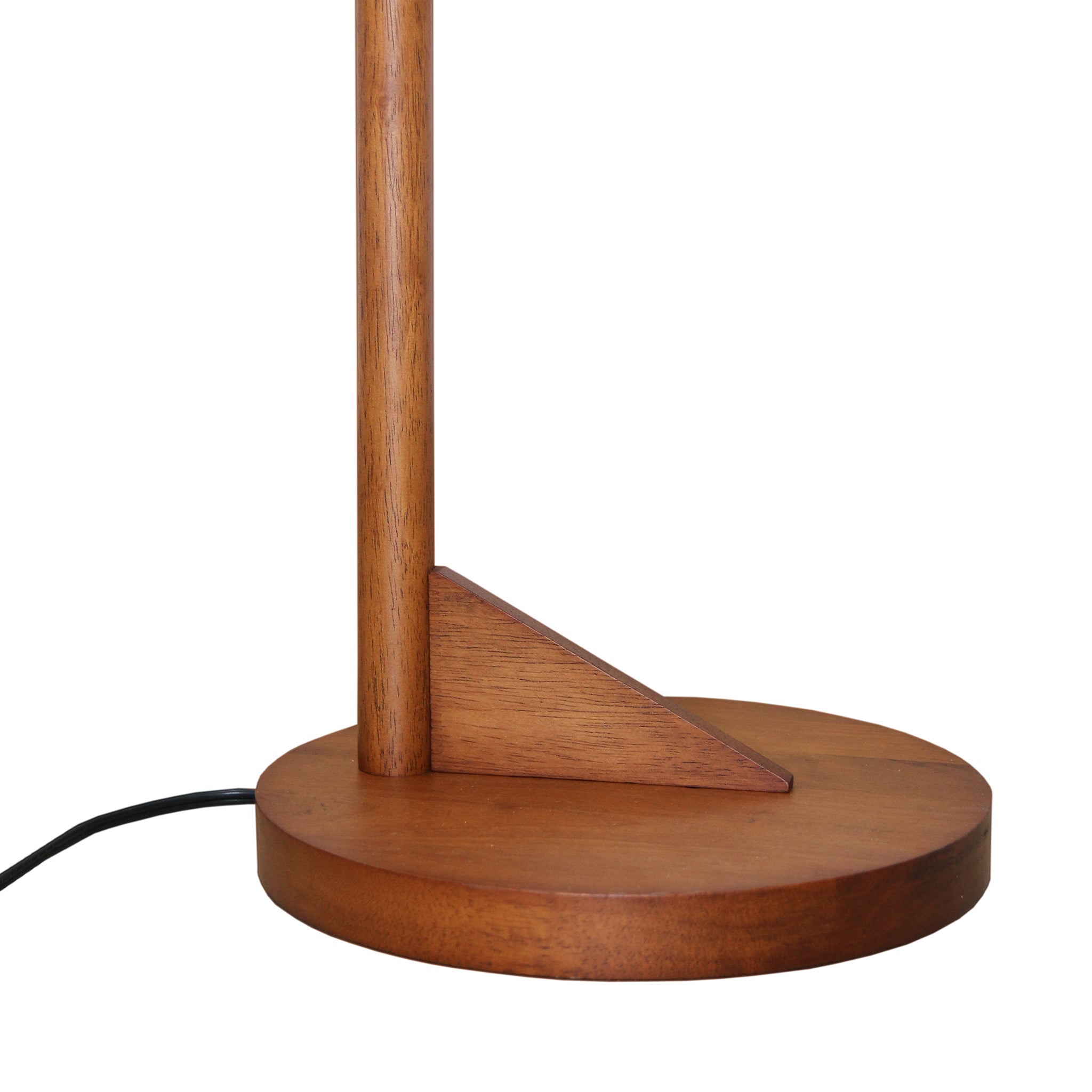 Zensa Floor Lamp | Mid-Century Brown Wood and Brushed Gold