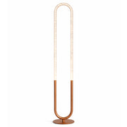 Zeon LED Floor Lamp | Coarse Gold and Integrated Loop Design