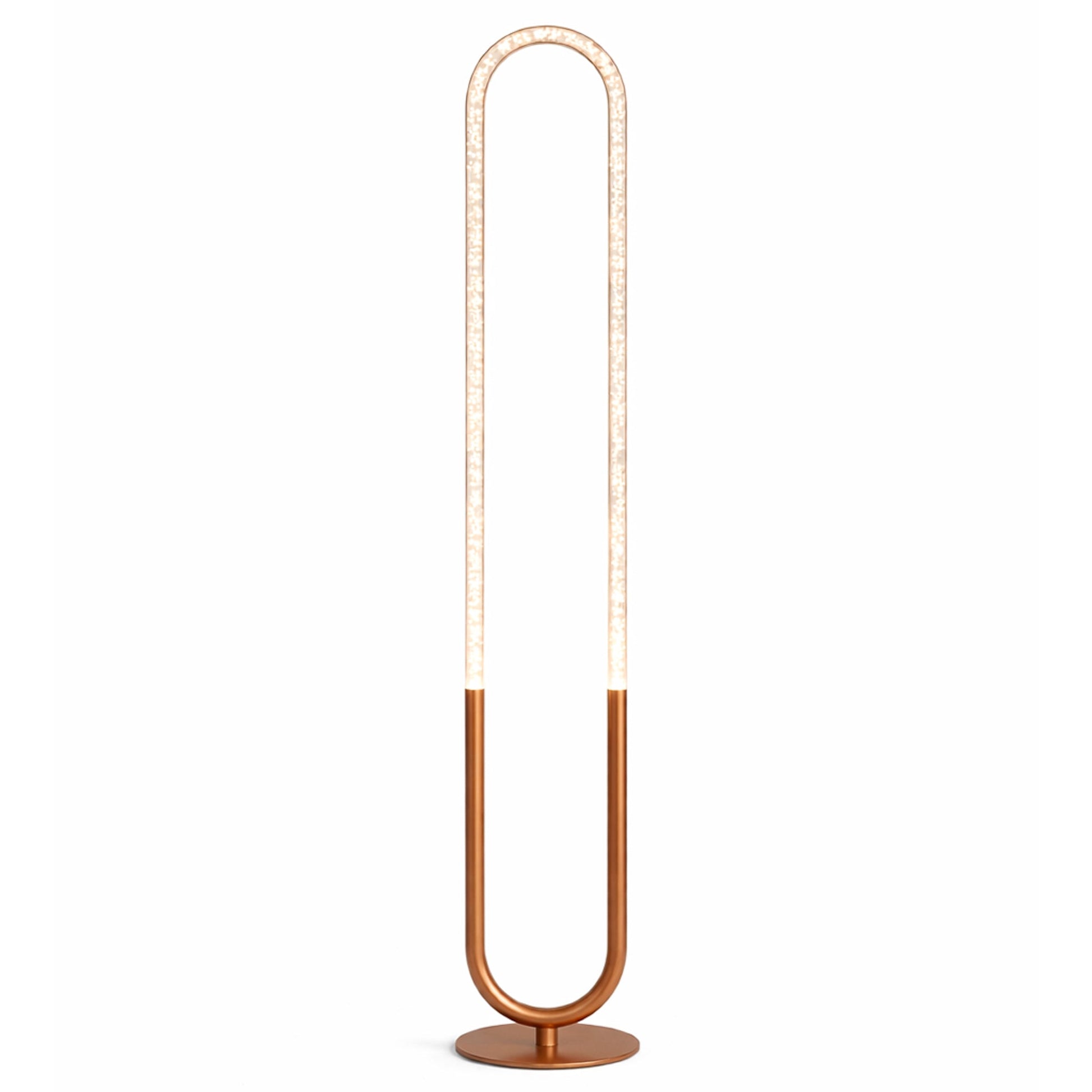 Zeon LED Floor Lamp | Coarse Gold and Integrated Loop Design